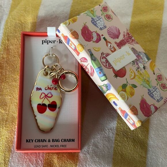 Piper k Viral Ma Cherie Keychain and Bag Charm with Red and Gold Accents - Picture 2 of 4